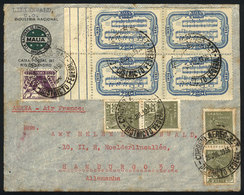 BRAZIL: Airmail Cover Sent Via Air France From Rio To Germany On 25/JUL/1936, Franked With Block Of 4 Of Sc.425 + Other  - Autres & Non Classés