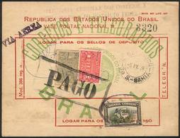 BRAZIL: Postal Money Order (vale Postal Nacional) Of Year 1938, Franked By RHM.C-127, VF Quality! - Autres & Non Classés
