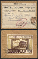 BRAZIL: Registered Cover Sent From HOTEL GLORIA In Rio De Janeiro To USA On 3/MAR/1940, Franked With 500Rs., With Specta - Autres & Non Classés