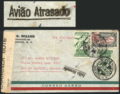 BRAZIL: Airmail Cover Sent From Mexico To Rio De Janeiro "via Guatemala" On 7/DE/1941, On Arrival It Received An Interes - Autres & Non Classés