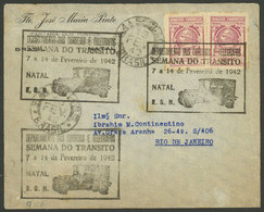 BRAZIL: TRAFFIC WEEK: Cover Sent From Natal To Rio On 13/FE/1942 Franked With 400Rs., Notable Special Handstamps, Very N - Autres & Non Classés