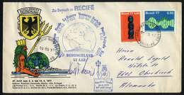 BRAZIL: Cover Sent From Recife To Germany On 3/MAR/1977, With Special Handstamps Of The Training Cruiser Deutschland, Si - Autres & Non Classés