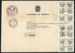BRAZIL: Official Envelope Of The Ministery Of The Navy Posted By Registered Mail In Rio On 12/JA/1987 With Nice INFLA Po - Autres & Non Classés