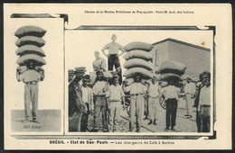 BRAZIL: COFFEE Loaders In Santos, Circa 1910, VF Quality! - Sonstige & Ohne Zuordnung