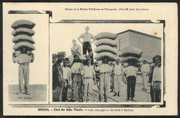 BRAZIL: COFFEE Loaders In Santos, Circa 1910, VF Quality! - Autres & Non Classés