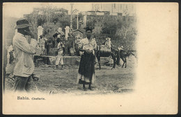 BRAZIL: People Collecting Water Froma Public Fountain In Bahia, Circa 1905, VF Quality - Sonstige & Ohne Zuordnung