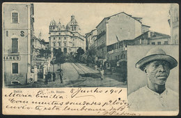 BRAZIL: BAHIA: St. Bento Street, Sent To Lisboa On 3/JUN/1901, Pin Hole Else VF - Sonstige & Ohne Zuordnung