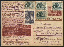BULGARIA: Illustrated Postal Card (agricultural Machines) Sent To Brazil On 23/OC/1951, Written In ESPERANTO, Interestin - Altri & Non Classificati