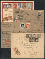 CZECHOSLOVAKIA: 4 Registered Covers Sent To Ouro Preto (Brazil) In 1921/2 With Nice Postages, Unusual Destination, Very  - Altri & Non Classificati
