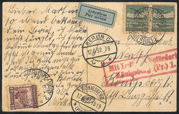 CZECHOSLOVAKIA: Postcard Sent Via Airmail From Karlovy-Vary To Königsberg (Germany) On 16/JUN/1932, With Berlin Transit  - Otros & Sin Clasificación