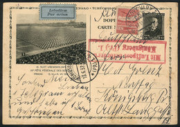 CZECHOSLOVAKIA: Illustrated Postal Card (topic SPORT) Sent Via Airmail From Karlovy-Vary To Königsberg (Germany) On 17/J - Altri & Non Classificati