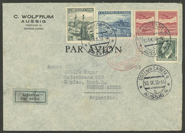 CZECHOSLOVAKIA: 10/SE/1938 Usti Nad Labem - Argentina, Airmail Cover Sent By German DLH Franked With 17.50Kc., With Buen - Autres & Non Classés