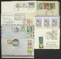 CHILE: 7 Airmail Covers Of Varied Periods, Some Are First Flights, Interesting Group! - Cile