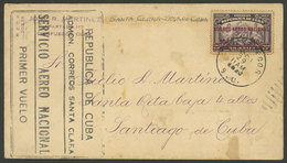 CUBA: 29/OC/1930 Cienfuegos - Santiago, First Flight, Cover With Arrival Backstamp, Small Faults, Scarce! - Autres & Non Classés