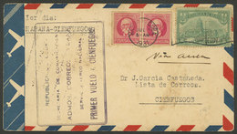 CUBA: 1/JUL/1931 Havana - Cienfuegos, First Flight, Cover With Nice Postage Including An Imperforate Pair, Arrival Backs - Autres & Non Classés