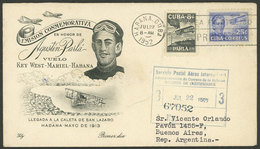CUBA: 22/JUL/1952 Habana - Argentina, FDC Cover Of The Commemorative Set For Agustín Parlá Flight Sent By Airmail To Bue - Altri & Non Classificati