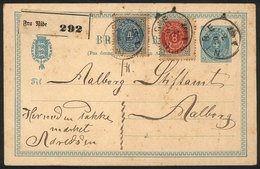 DENMARK: 4o. Postal Card With Additional Postage (total 16o.), Sent From NIBE To Alborg, Very Nice! - Autres & Non Classés