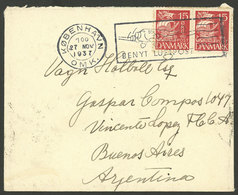 DENMARK: 27/NO/1937 Bobenhavn - Argentina, Cover Franked With 30o. With Slogan Cancel Advertising Airmail, VF! - Other & Unclassified