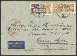 DENMARK: 6/JUN/1938 Kobenhavn - Argentina, Airmail Cover Sent By German DLH Franked With 3.05Kr., Arrival Backstamp 11/J - Sonstige & Ohne Zuordnung