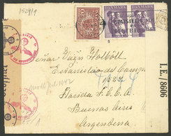 DENMARK: DOUBLE CENSORSHIP: Cover Sent From Kobenhavn To Argentina On 13/MAR/1942 Franked With 40o., With Nazi + Allied  - Altri & Non Classificati