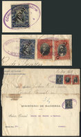 ECUADOR: 2 Ministry Envelopes Sent To Germany In 1916, Franked With OFFICIAL Stamps, Interesting! - Equateur