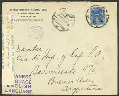 EGYPT: 11/NO/1939 Alexandria - Argentina, Cover Franked With 20m., With Censor Marks And Label, Interesting, Unusual Des - 1866-1914 Khédivat D'Égypte