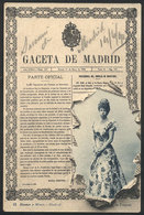 SPAIN: Newspaper "Gaceta De Madrid" And Queen Maria Cristina At The End Of Her Regency, Ed. Hauser Y Menet, Circa 1905,  - Sonstige & Ohne Zuordnung