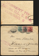 UNITED STATES: Cover Sent From GERMANY To HANSA (BRAZIL) On 22/DE/1920, Sent By Mistake To Chicago, With Violet Mark "MI - Marcophilie