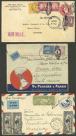 UNITED STATES: 2 Airmail Covers Sent To Argentina In 1931 And 1936 + Airmail Cover Front Sent To Uruguay In 1930, Very A - Storia Postale