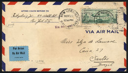 UNITED STATES: Airmail Cover Sent From New York To Brazil On 22/NO/1933, Franked By Sc.C18, Fine Quality! - Marcophilie