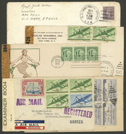 UNITED STATES: 5 Covers Sent To Paraguay And Argentina Between 1942 And 1944, All Censored, Very Nice! - Marcophilie