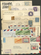 UNITED STATES: 9 Covers (4 Airmail) Sent To Paraguay And Argentina Between 1942 And 1944, All CENSORED, Very Nice Group! - Storia Postale