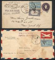 UNITED STATES: 2 Covers Sent By Express Mail In 1944 And 1947, Interesting! - Marcophilie