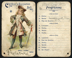 UNITED STATES: Old Card With Program For Children's Coronation Ball, List Of Musical Pieces On Back, Fine Quality - Sonstige & Ohne Zuordnung