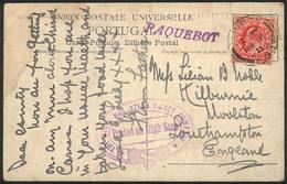 GREAT BRITAIN: Postcard (Convento Dos Jeronymos, Lisboa, Portugal) Franked With 1p. Red, Posted On High Seas From Paqueb - Otros & Sin Clasificación