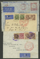 GREAT BRITAIN: 3 Airmail Covers Sent To Argentina Between 1936 And 1938, All By German DLH, With Defects But Interesting - Otros & Sin Clasificación