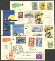 NETHERLANDS: 1/NO/1958 Amsterdam - Tokyo And Back, 2 Covers Of The First KLM Flights By POLAR Route, Also 2 Covers Of To - Sonstige & Ohne Zuordnung