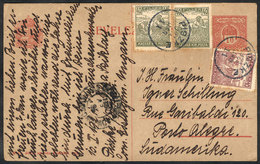 HUNGARY: Uprated Postal Card Sent From Piszke To Brazil On 11/JA/1921, Very Nice! - Otros & Sin Clasificación