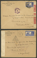 INDIA: 2 Covers Sent To Argentina In 1940, Both With Censor Label And Marks, Interesting, Unusual Destination! - Autres & Non Classés