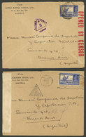 INDIA: 2 Covers Sent To Argentina In 1940, Both With Censor Label And Marks, Interesting, Unusual Destination! - Otros & Sin Clasificación