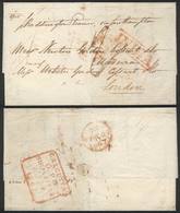 BRITISH INDIA: Entire Letter Dated CALCUTTA 7/OC/1847 And Posted To MADEIRA (arrival 28/DE), On Front Bearing Red "INDIA - Autres & Non Classés