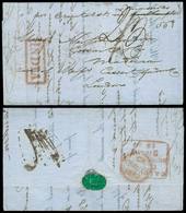 BRITISH INDIA: Entire Letter Dated CALCUTTA 2/JUL/1852 And Posted To MADEIRA (arrival 6/SE), On Front Bearing Red "INDIA - Autres & Non Classés