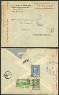 IRAN: 14/FE/1945 Teheran - Argentina, Airmail Cover With Interesting Marks And Local Censor Label, On Back Buenos Aires  - Iran