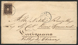 ITALY: Entire Letter Sent From Livorno To Lucignano On 3/OC/1860, Franked By Sc.19 Of Toscana (short Margins), Very Fres - Non Classés