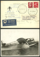 ITALY: 19/MAR/1938 Roma - Buenos Aires, Experimental Flight Of Ala Littoria, Card With View Of I-ALAL Seaplane, And Arri - Non Classés