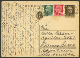 ITALY: 30/MAY/1940 Milano - Argentina, 30c. Postal Card + Additional Postage (total 75c.), Sent To Buenos Aires, Arrival - Non Classificati