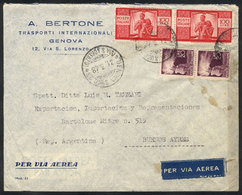 ITALY: Airmail Cover Franked With 240L. Including Pair Of 100L. Democratica, Sent From Genova To Argentina On 31/MAR/194 - Non Classés