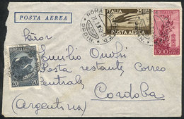 ITALY: Airmail Cover Sent On 27/FE/1950 From Roma To POSTE RESTANTE, Córdoba (Argentina), With 20c. Stamp To Pay The Ser - Non Classificati