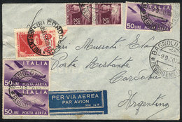 ITALY: Spectacular Mixed Postage: Airmail Cover Sent From Bagnolo To Argentina On 9/SE/1950 Franked With 190L. + Argenti - Sin Clasificación