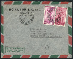 ITALY: Airmail Cover Franked With 330L., Sent From Milano To Argentina On 26/SE/1952, VF! - Sin Clasificación